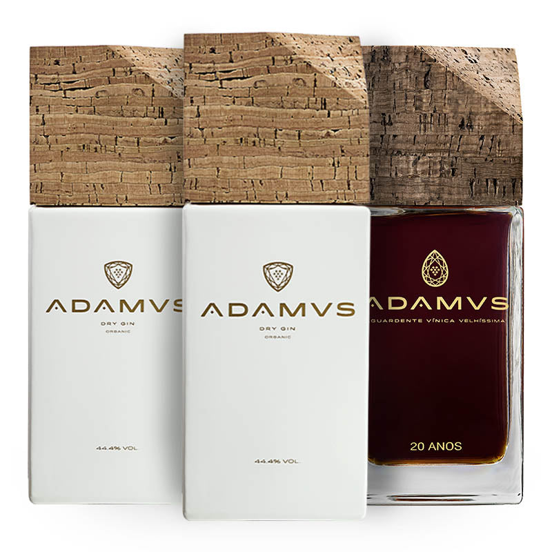 Adamus Pack of 2 Organic Dry Gin 70cl & 1 Old Wine Spirit 70cl